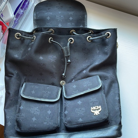 MCM Black Canvas Backpack ✨ - Picture 10 of 10